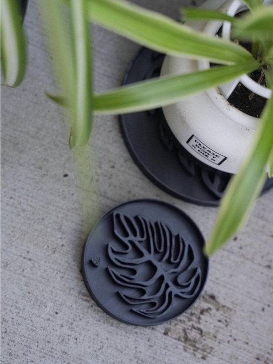 None Other - Monstera Leaf Plant Saucer Tray 6” | Modern Plant Drip Tray - medium